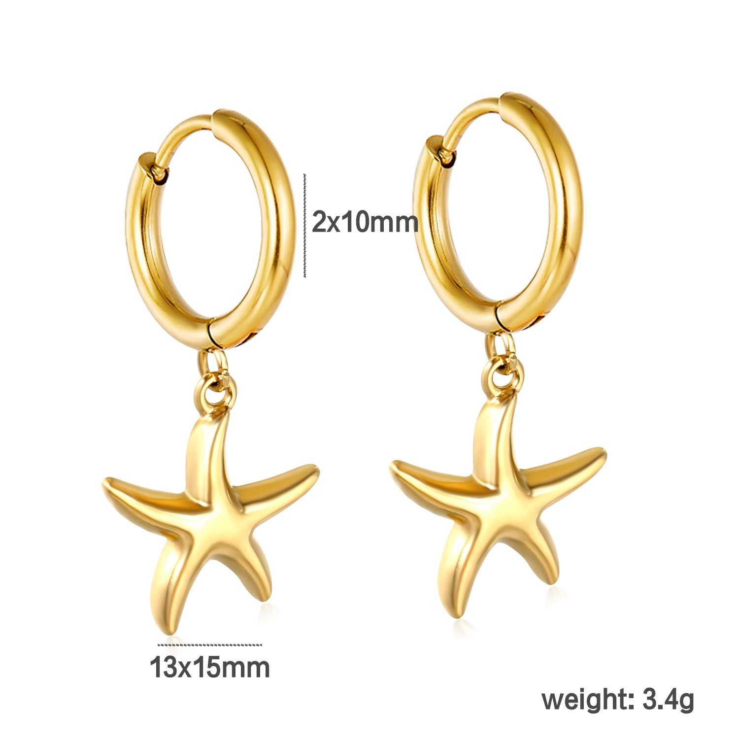 Damen Hängende Ohrstecker mit Muschel-Design und eleganter Goldbeschichtung Shop Nory