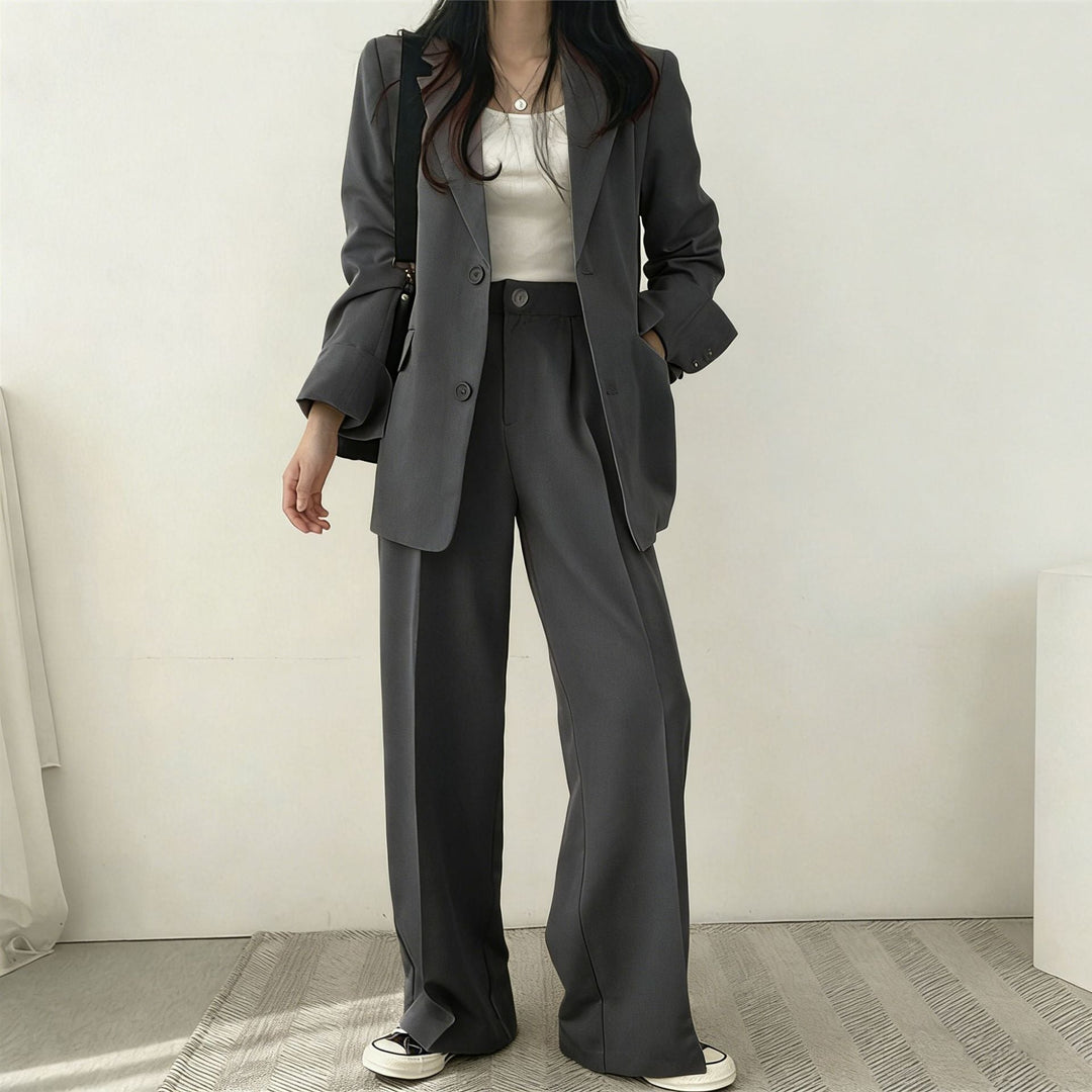 Damen elegantes Blazer-Set mit weitem Schnitt