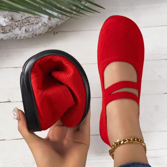 Damen Flexible und atmungsaktive Ballerinas mit Faltmechanismus