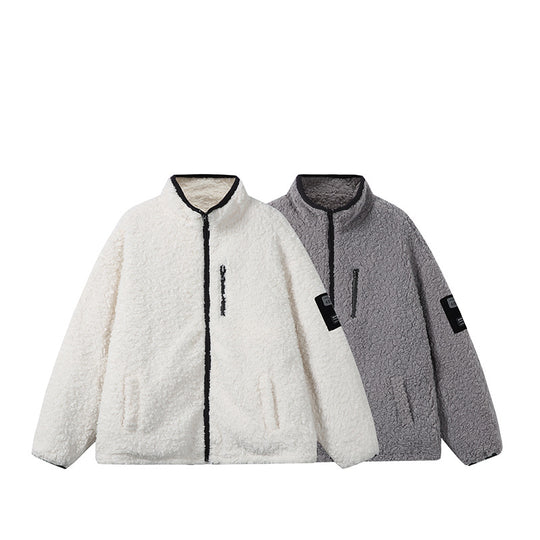 Unisex Teddy‑Fleece Jacke mit Stehkragen, hoher Wärme und kontrastierender Reißverschluss Shop Nory
