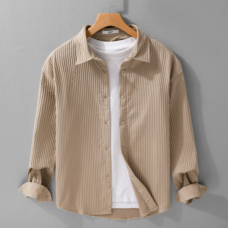 Herren Gestepptes Overshirt aus leichter Baumwollstruktur mit Druckknopfleiste Shop Nory