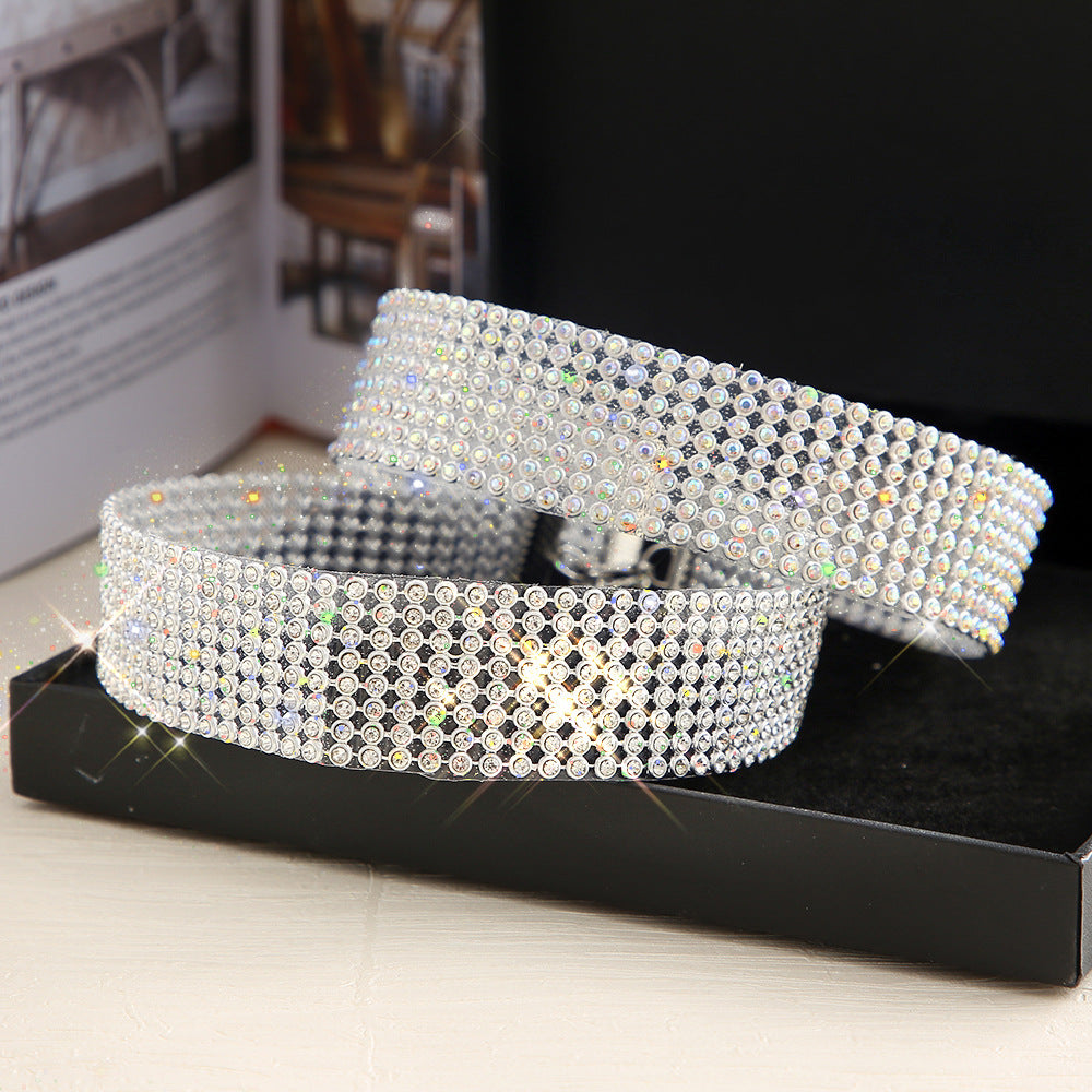 Damen glitzernde Choker-Halskette mit verstellbarem Verschluss Shop Nory