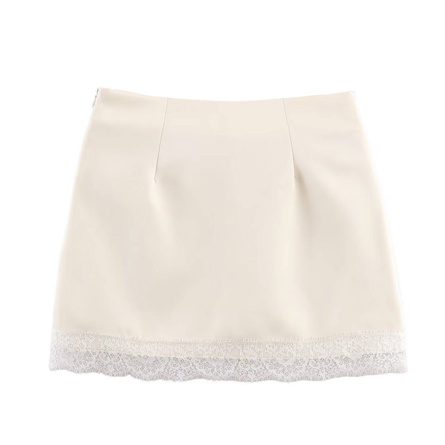 Damen eleganter Rock mit Spitzenbesatz