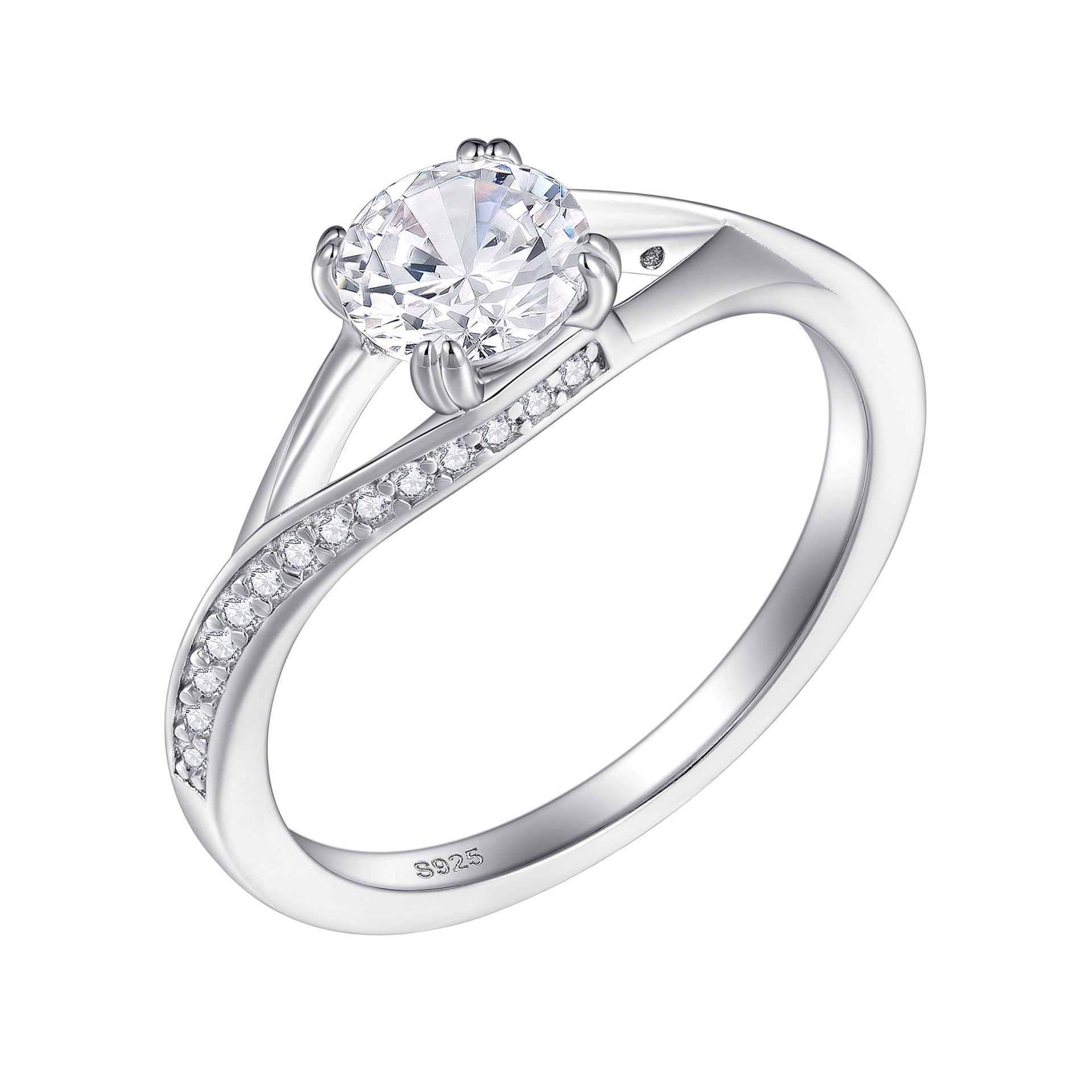 Damen eleganter Verlobungsring mit ovalem Design und funkelnden Zirkonia Shop Nory
