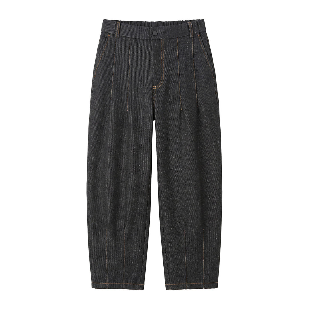 Damen Hochtaillierte Relaxed-Jeanshose mit Bundfalten, Teilungsnähten und elastischem Rückbund Shop Nory