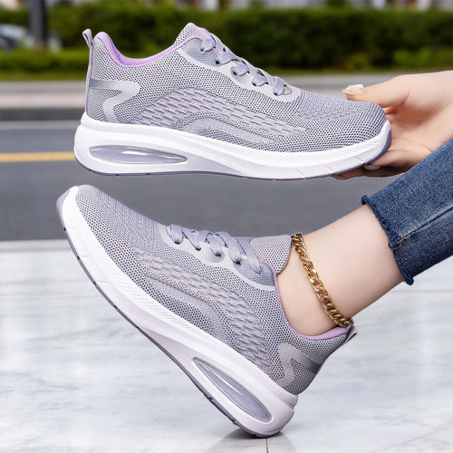 Damen nan leichte Strick-Fitness-Sneaker mit sichtbarem Luftdämpfer und reaktiver EVA-Plateau-Sohle Shop Nory