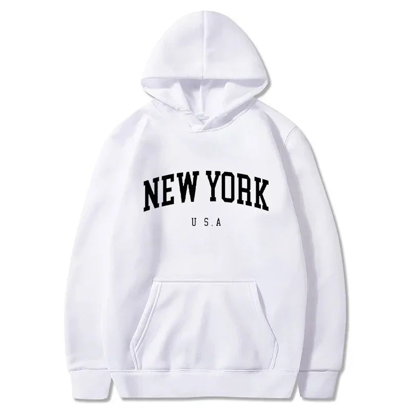 Damen Kapuzenpullover mit modischem New York Print und bequemer Passform