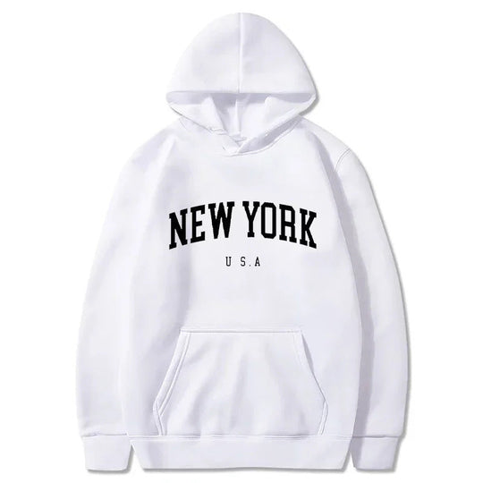 Damen Kapuzenpullover mit modischem New York Print und bequemer Passform