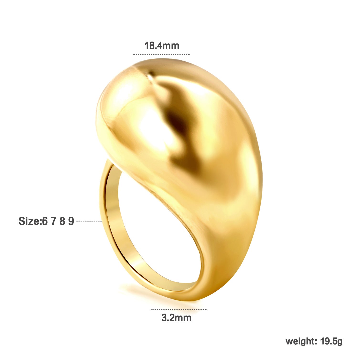Damen Ring mit modernem, geschwungenem Knoten-Design Shop Nory