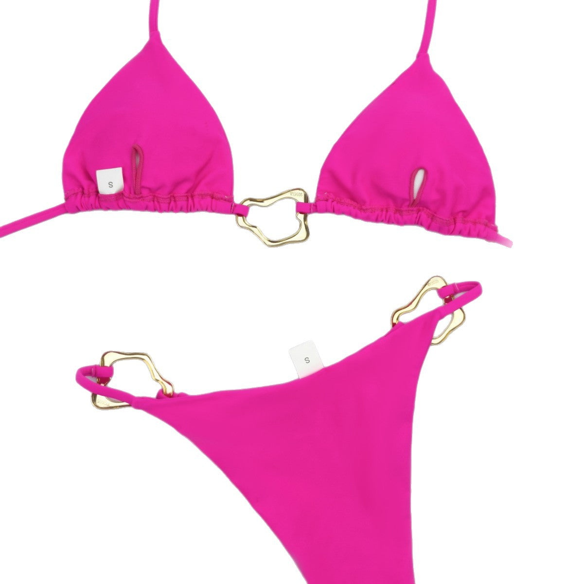 Damen Triangel-Bikini mit stilvollen Goldakzenten