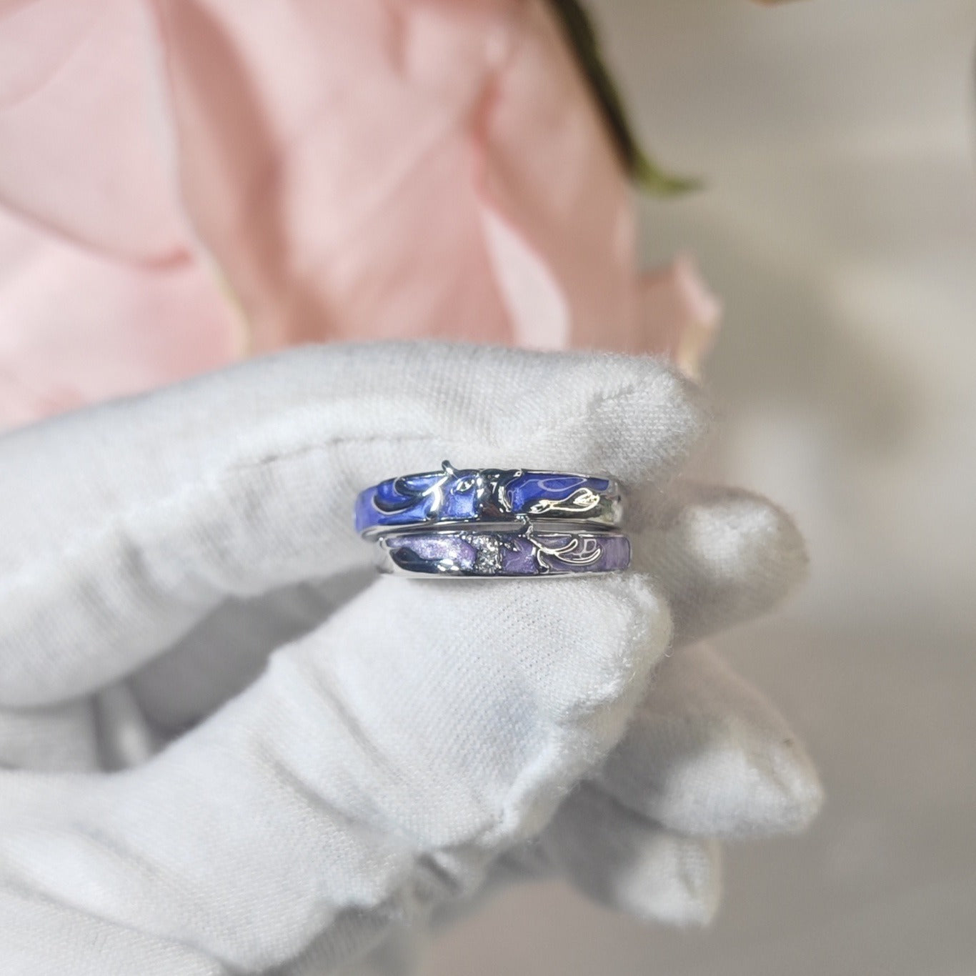 Damen Ring mit kunstvollem Design und elegantem blauen Akzent Shop Nory