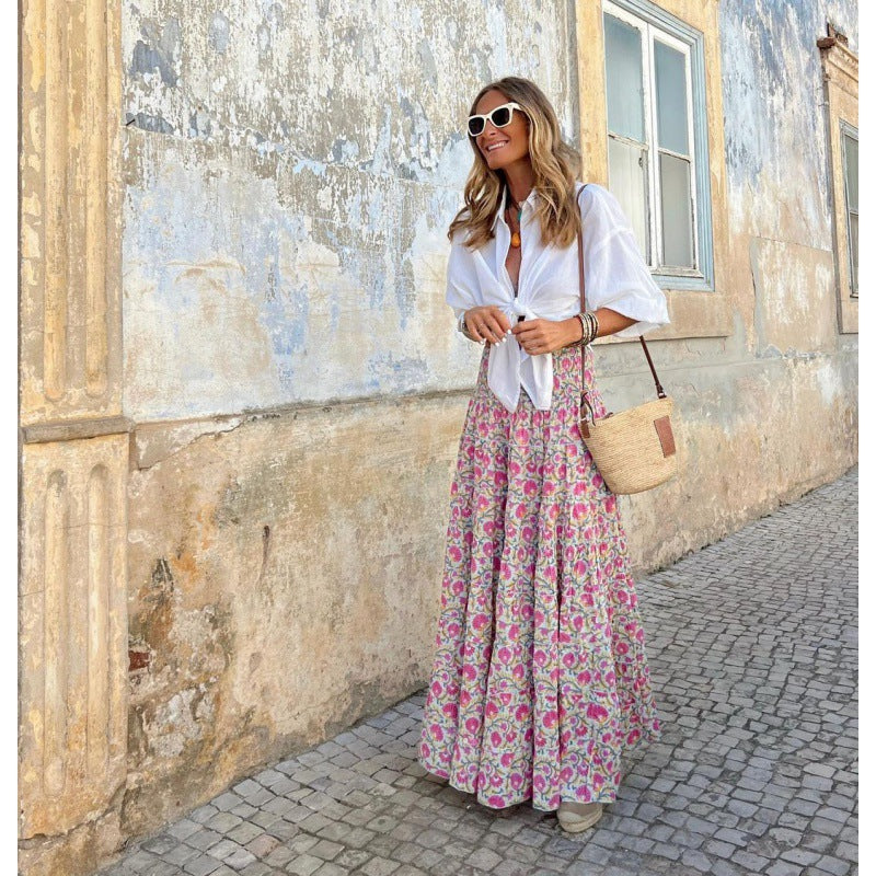 Damen Maxi-Rock mit floralem Muster