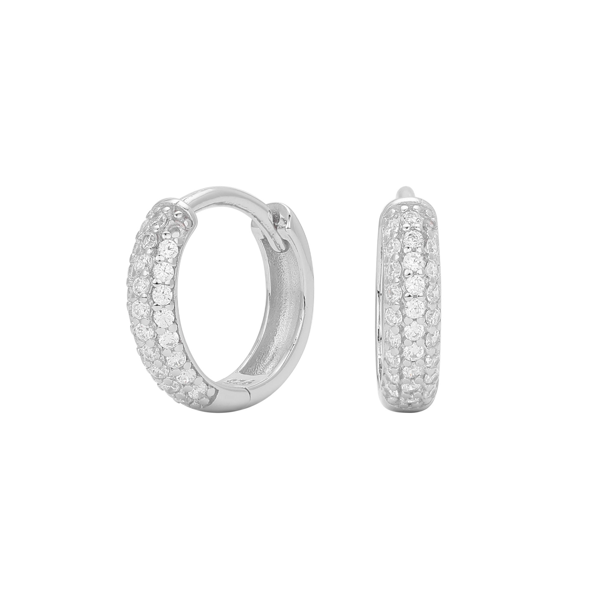 Damen Creolen mit luxuriösem Zirkonbesatz und hochwertigem 925 Sterling Silber Shop Nory