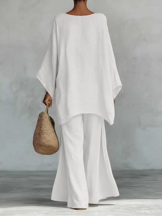 Damen Lässiges Oversize-Kaftanoberteil mit weiten Palazzohosen Shop Nory