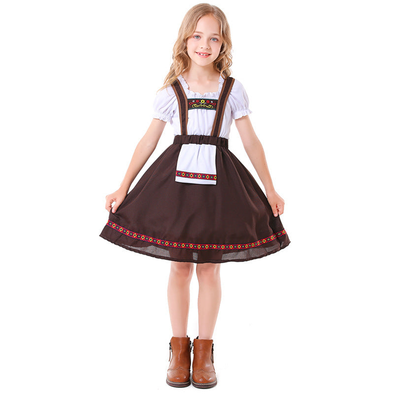 Damen nan traditionelles Mädchen-Dirndlkleid mit Schürze und dekorativen Stickereien Shop Nory