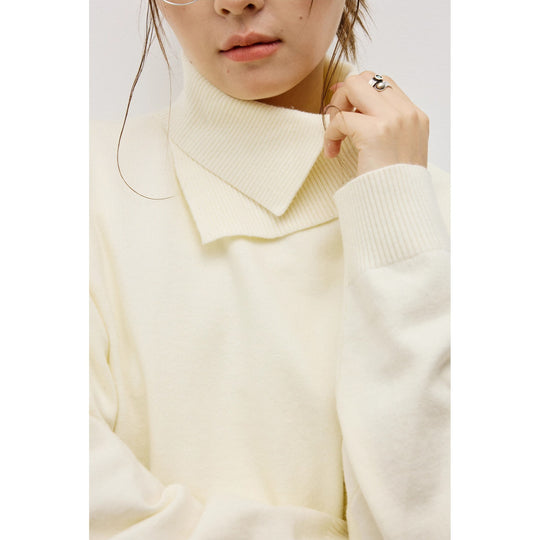 Damen Modischer Grobstrickpullover mit hohem Kragen Shop Nory
