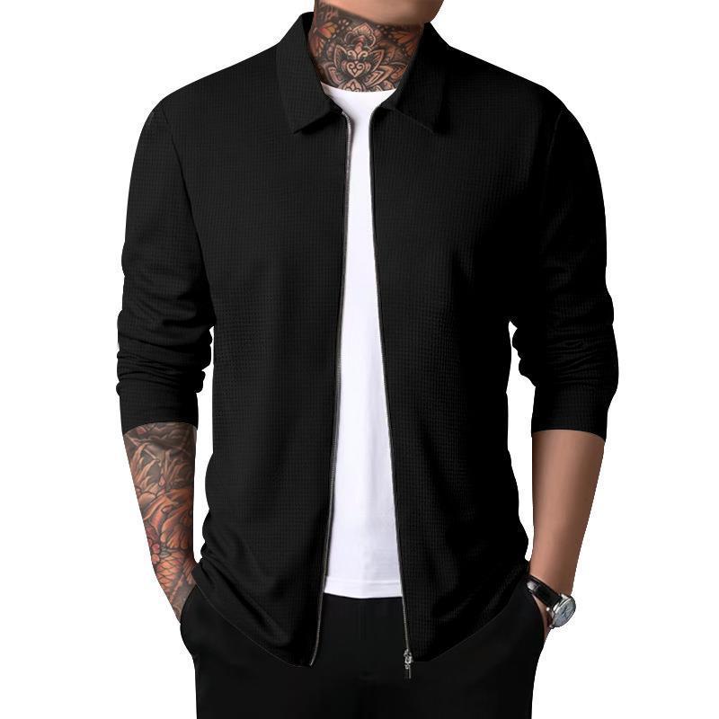 Herren Freizeitjacke mit durchgehendem Reißverschluss und strukturiertem GewShopnorye