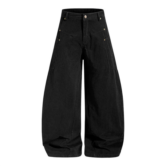 Damen weite High Waist Canvas-Culotte mit Cargo-Taschen und ballonförmiger Silhouette Shop Nory