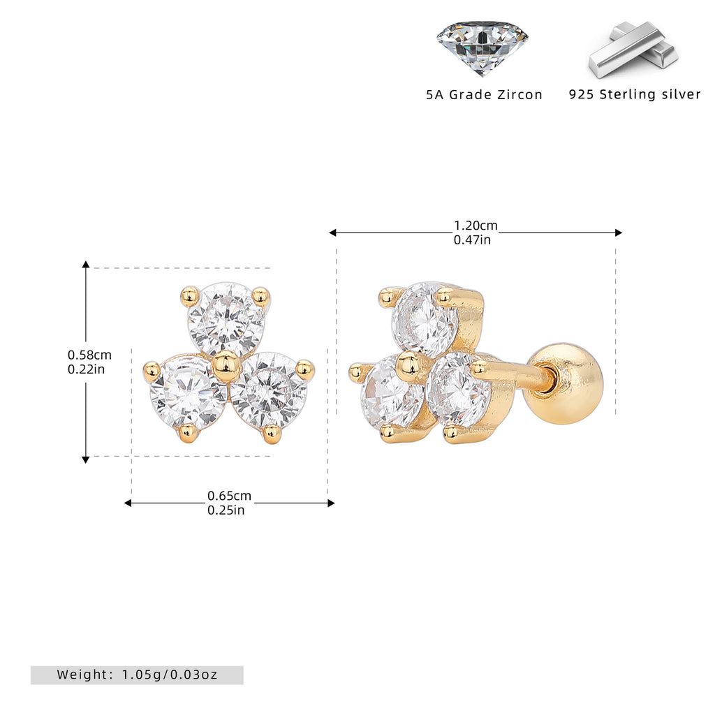 Damen Ohrstecker mit luxuriösen 5A Zirkonsteinen in hochwertigem 925 Sterling Silber Shop Nory