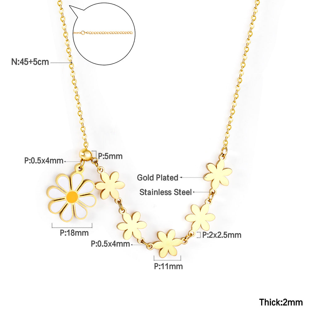 Damen schmückendes Armband mit verspieltem Margaritenmotiv und hochwertiger Edelstahloberfläche Shop Nory