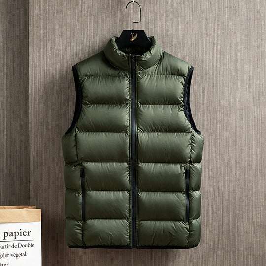 Herren Ärmellose Ultraleichte Stepp-Isolationsweste mit Hochkragen und seitlichen Reißverschlusstaschen Shop Nory