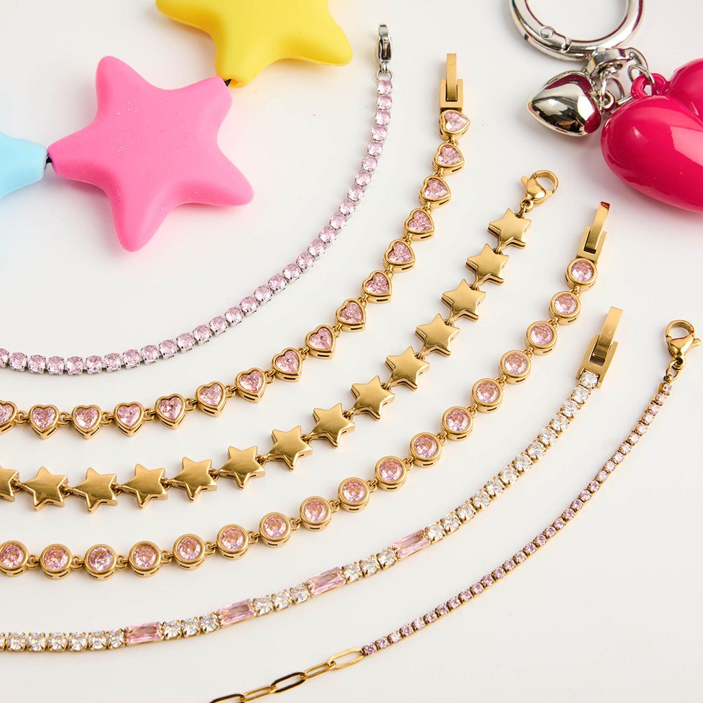 Damen Armband mit funkelnden Kristallen aus hypoallergenem Edelstahl Shop Nory