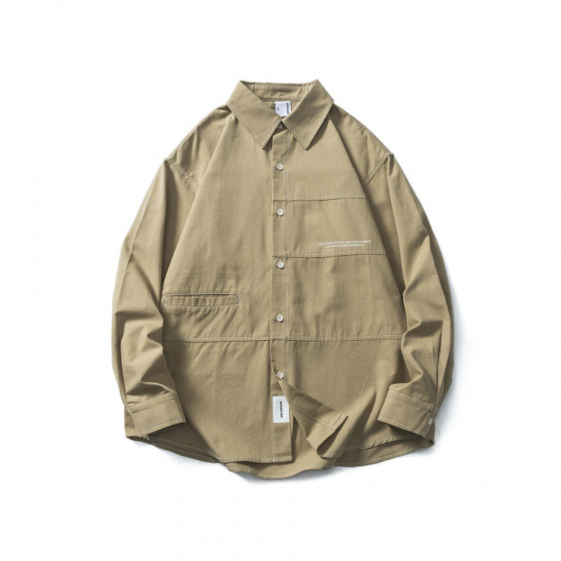Herren Oversize-Überhemdjacke aus Canvas mit Kappnähten und aufgesetzten Taschen Shop Nory
