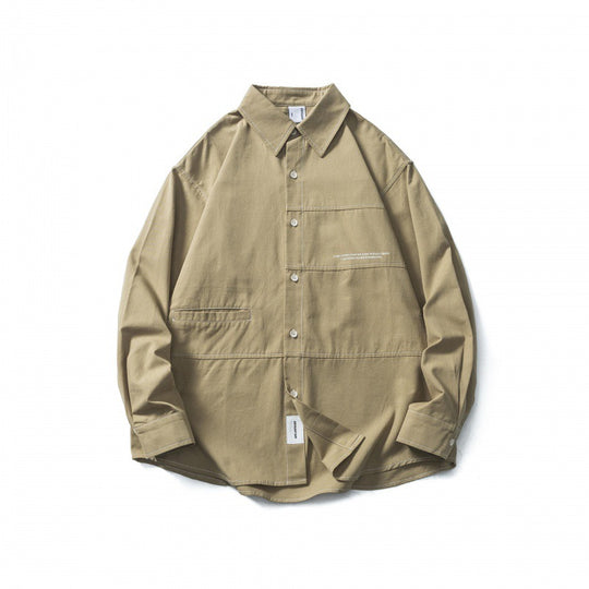 Herren Oversize-Überhemdjacke aus Canvas mit Kappnähten und aufgesetzten Taschen Shop Nory