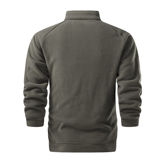 Herren Taktischer Microfleece-Troyer mit hohem Stehkragen, Ärmel‑Zipfach und Raglanärmeln Shop Nory