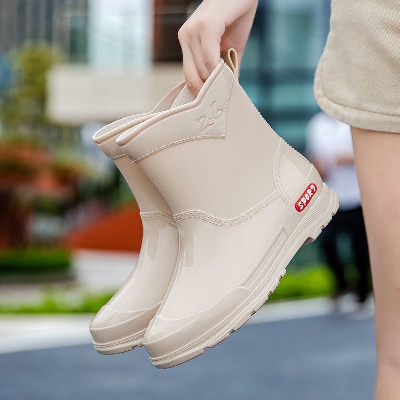 Damen Ankle‑Gummistiefel im Chelsea‑Stil mit glänzender Schutzschicht und griffiger Profilsohle Shop Nory