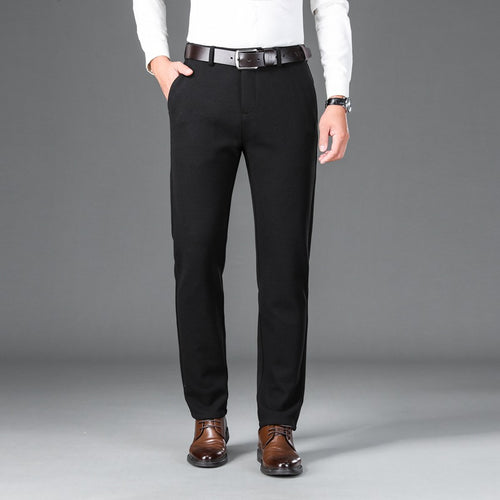 Herren Elegante Stretch-Wolloptik-Hose mit geradem Schnitt und elastischem Bund Shop Nory