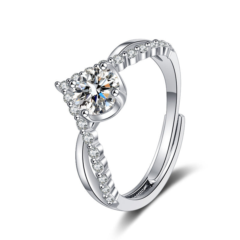 Damen eleganter Ring mit funkelndem Kristall und verspieltem Design Shop Nory