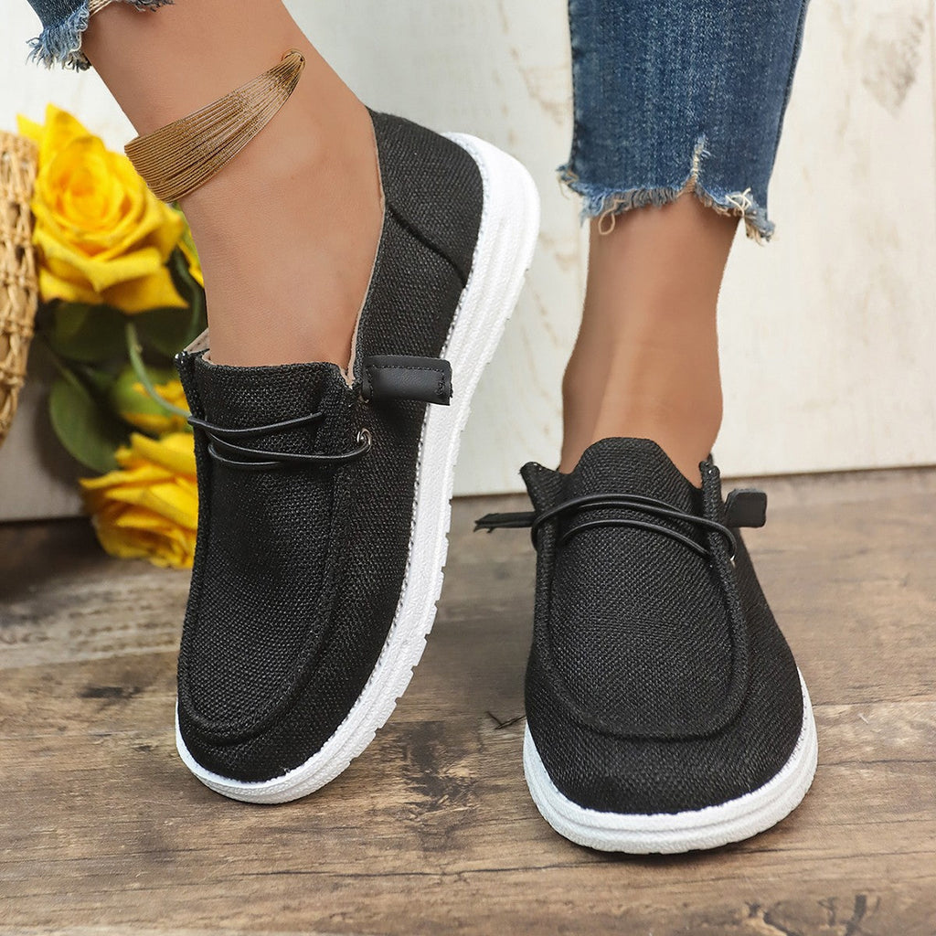 Damen Slip-On Sneakers mit elastischem Riemen