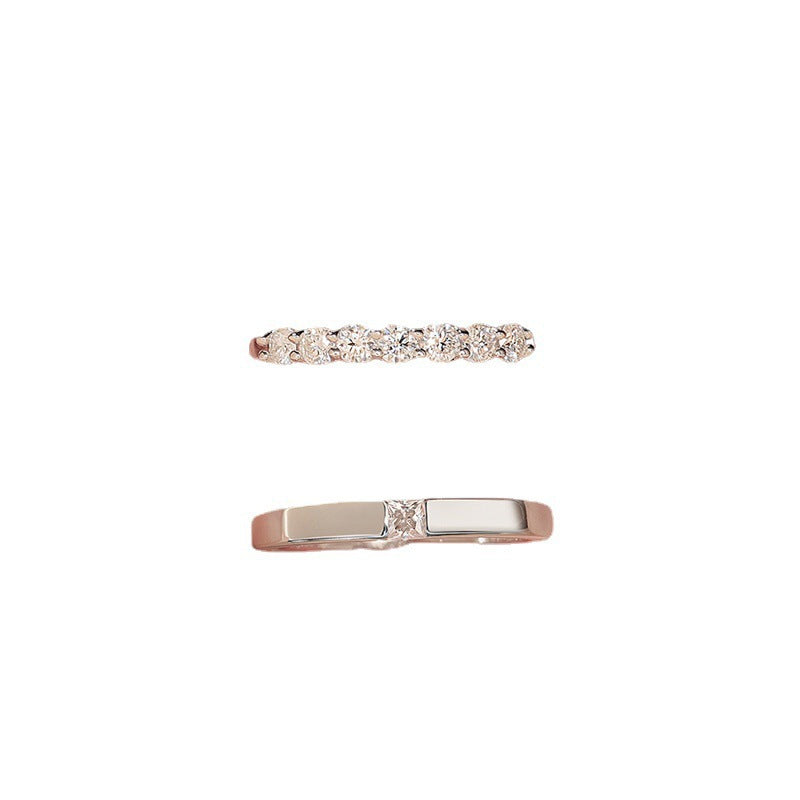 Damen minimalistischer Ring mit funkelnden Zirkonia Steinen Shop Nory