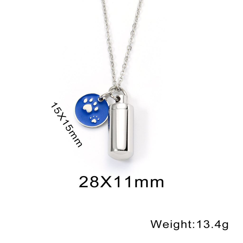 Damen Halskette mit personalisiertem Medaillon und Pfotenanhänger Shop Nory