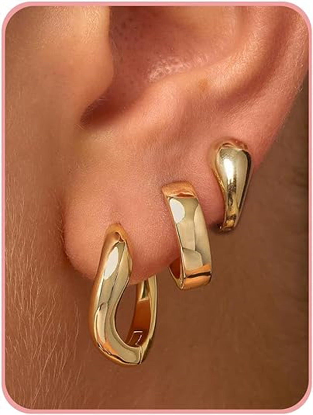 Damen Ohrhänger mit geschwungenem Design und glänzender Oberfläche Shop Nory