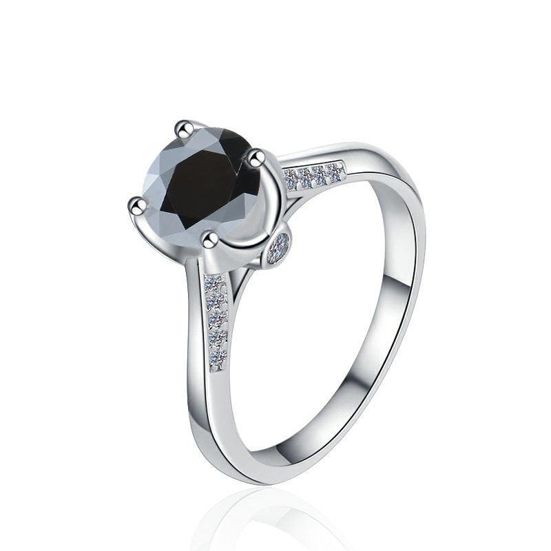 Damen Solitär ring mit strahlendem rosafarbenem Zirkonia und elegantem Besatz Shop Nory