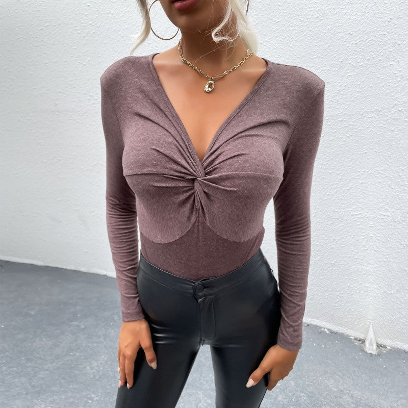 Damen Figurbetonter Longsleeve-Body mit Twist-Detail und geformten Cups Shop Nory