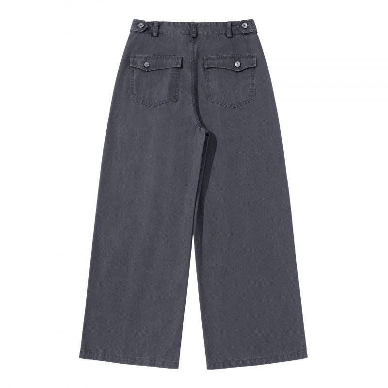 Damen Weite Bundfalten-Hose mit hoher Taille und weitem Bein Shop Nory