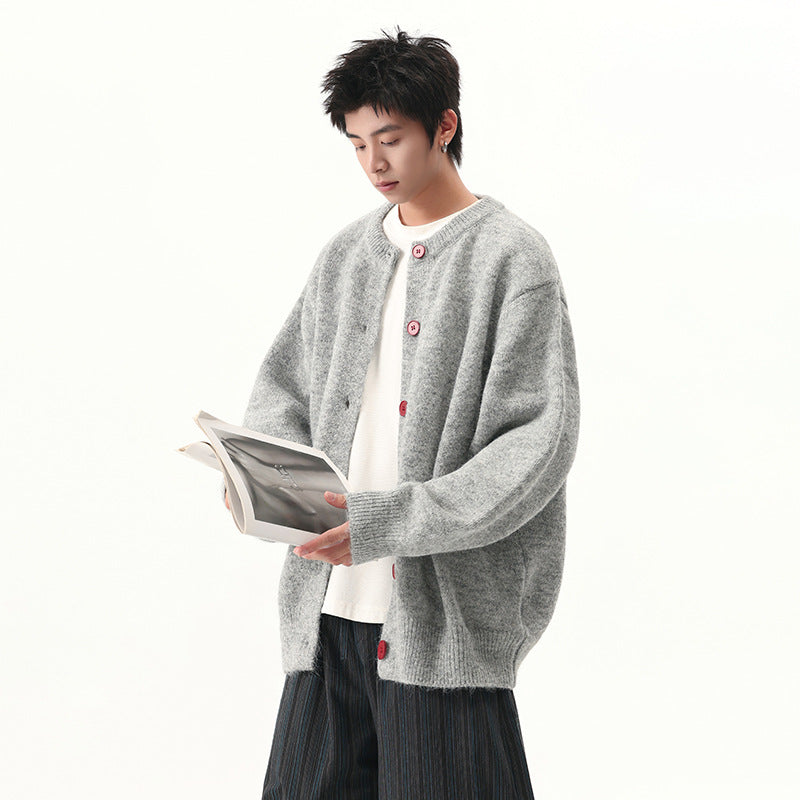 Unisex Oversized Strickjacke mit Knöpfen Shop Nory