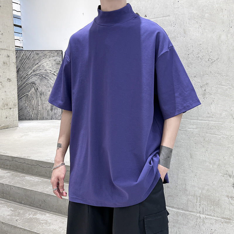 Herren oversized Rollkragen-T-Shirt mit halblangen Ärmeln und lässiger Boxy-Passform Shop Nory