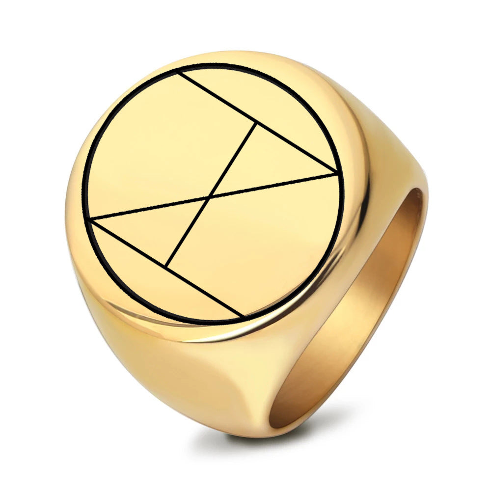 Herren Siegelring mit geometrischem Minimalismus und polierter Oberfläche Shop Nory