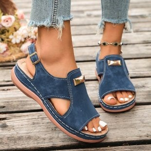 Damen Komfortable Sandalen mit verstellbarem Riemendesign Shopnory