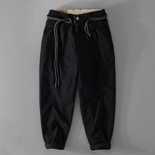 Herren Kordelbund-Tapered-Hose aus Baumwollmix mit elastischem Bund und konischem Bein Shop Nory