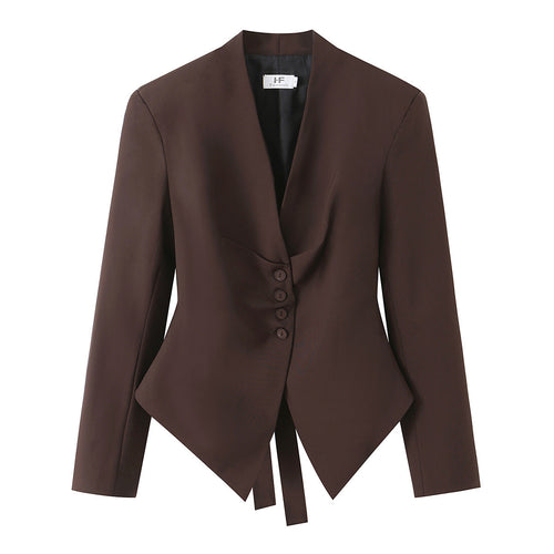 Damen nan taillierter Blazer mit asymmetrischem Saum und Wickeldetail Shop Nory