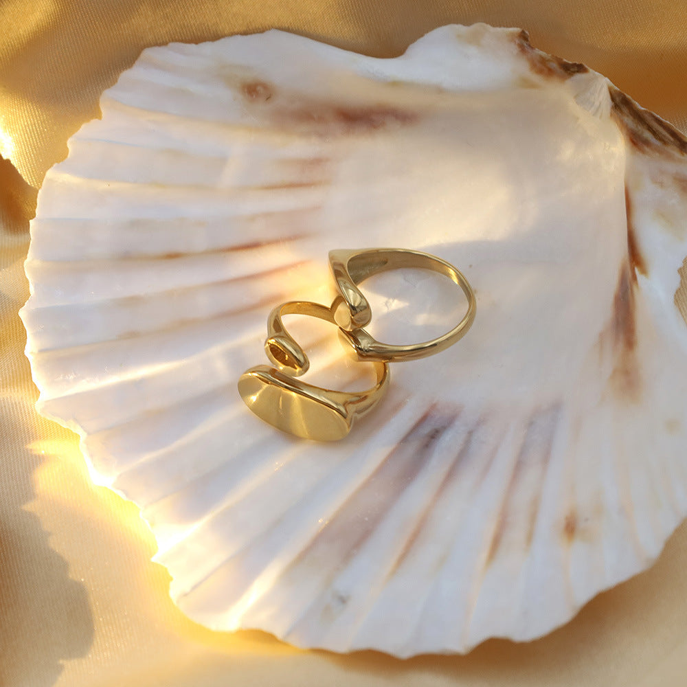 Damen Eleganter offener Ring aus hochwertigem Gold Shop Nory