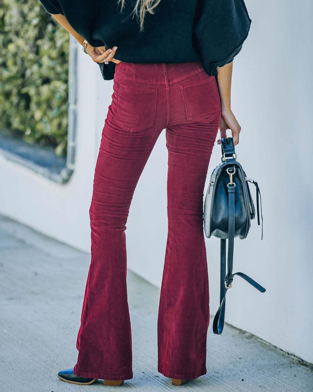 Damen Samt-Flared-Hose