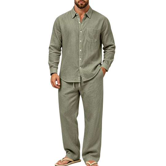 Herren legeres Leinen-Hemd mit weiter Lounge-Hose Shop Nory