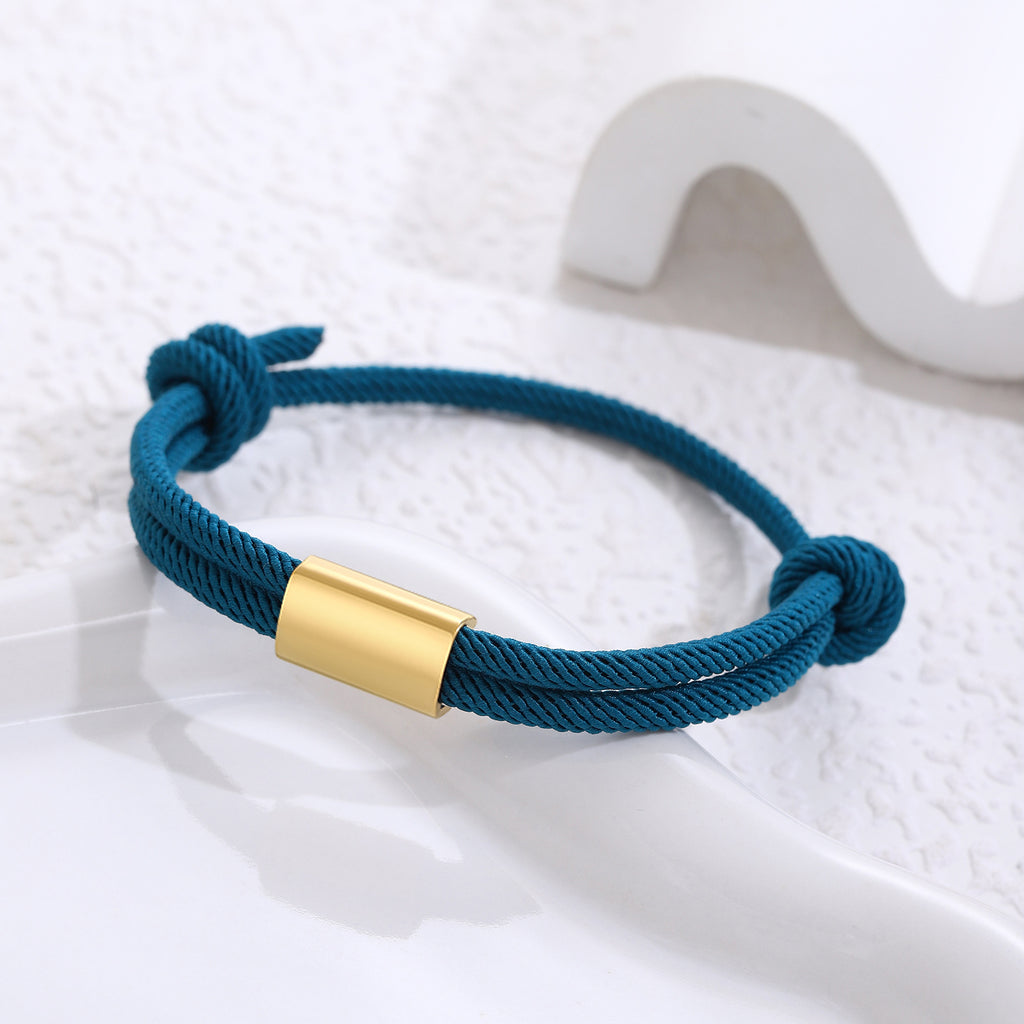 Damen geflochtenes Armband mit goldfarbener Akzentverschlusseinheit Shop Nory