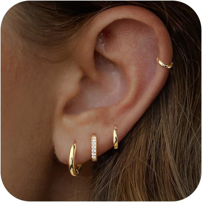 Damen Ohrringe Set mit funkelnden Zirkonia und geschwungenem Design Shop Nory